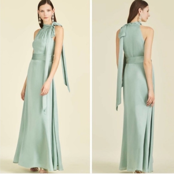 NWT Sachin & Babi Kayla Halter Gown in Jade